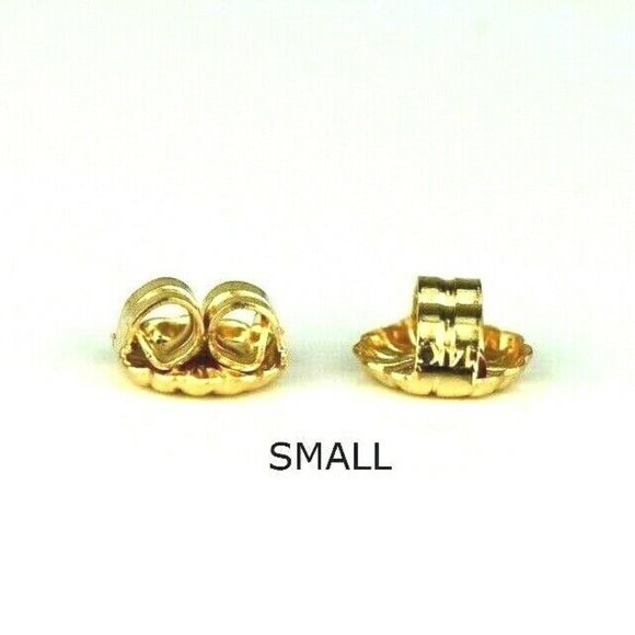 Solid 14K White or Yellow Gold Earring Backs Butterfly 1 Small Pair Findings - Picture 3 of 14